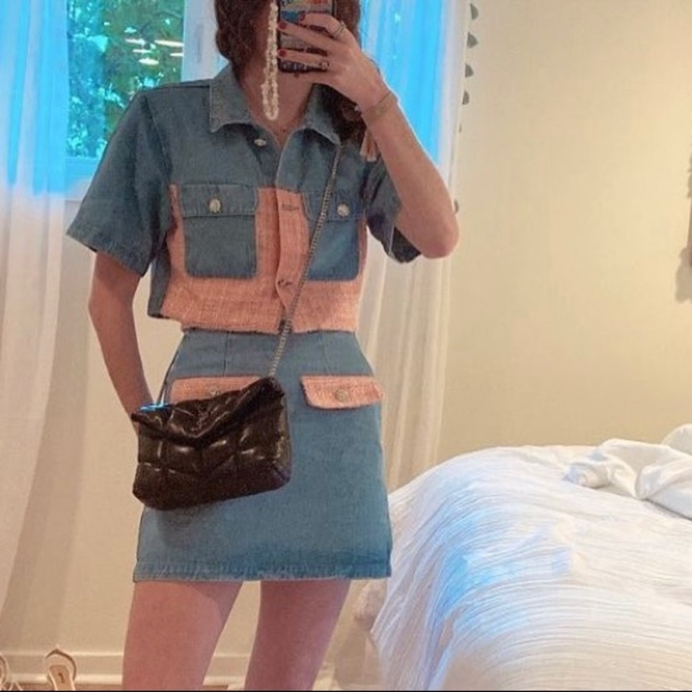 MISSGUIDED Tartan Jean Set - Dolly Parton Energy